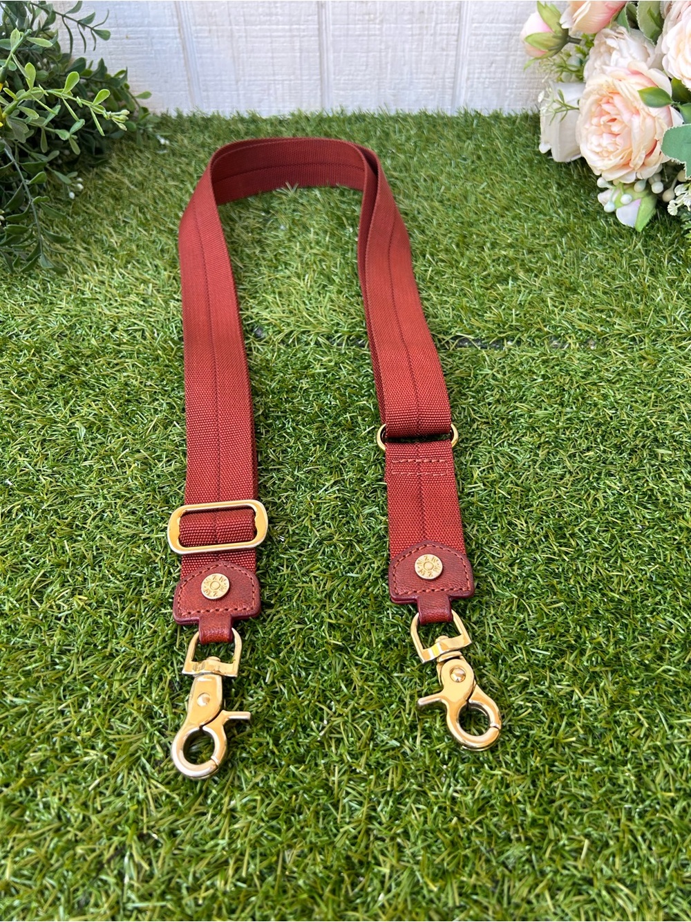 MZ Wallace Adjustable Rust Red Crossbody Strap with Gold Hardware, gently used - Picture 9 of 15